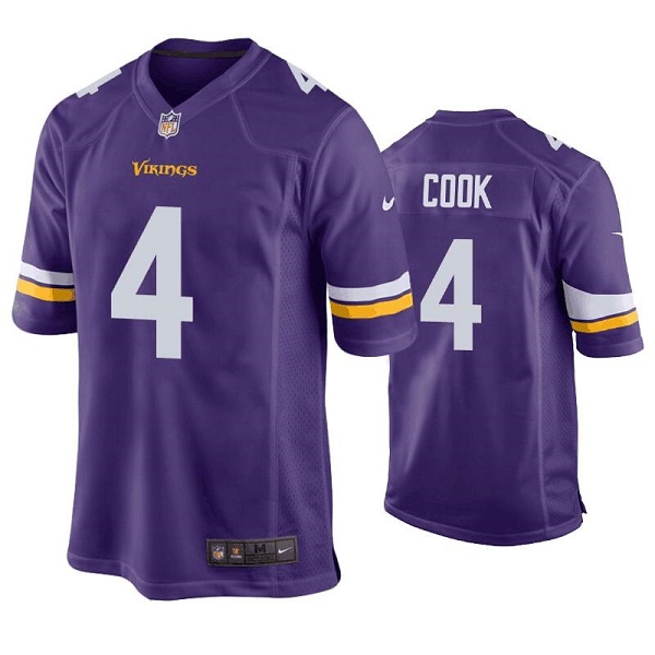 Men's Minnesota Vikings #4 Dalvin Cook Purple Stitched Game Jersey